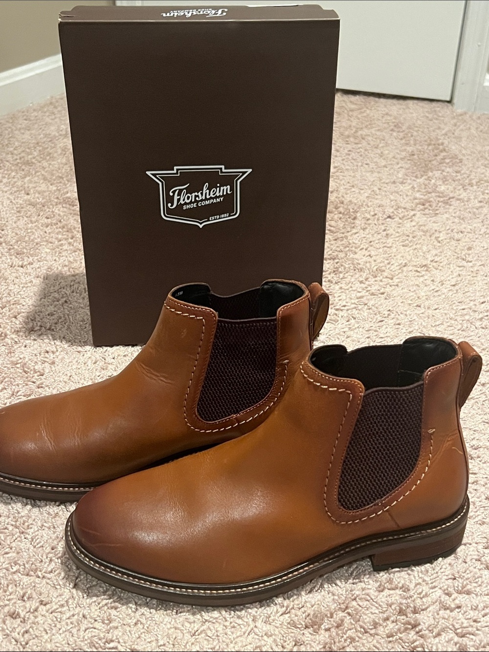 Florsheim Men's Brown Leather Chukka Chelsea Boots